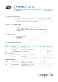 PSMN038-100YLX Datasheet Copertura