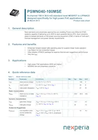 PSMN040-100MSEX Datasheet Cover