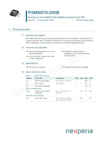 PSMN070-200B Datasheet Cover