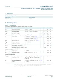 PSMN0R9-25YLDX Datasheet Page 3