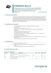 PSMN0R9-30ULDX Datasheet Cover