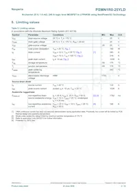 PSMN1R0-25YLDX數據表 頁面 3