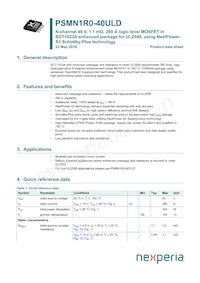 PSMN1R0-40ULDX Datenblatt Cover