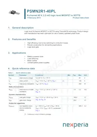 PSMN2R1-40PLQ Datasheet Copertura