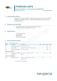 PSMN2R2-40PS Datasheet Cover