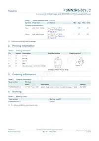 PSMN2R6-30YLC Datasheet Page 2