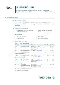 PSMN2R7-30PL Datasheet Copertura