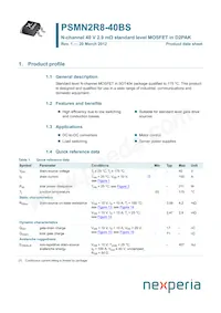 PSMN2R8-40BS Datasheet Copertura