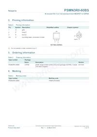 PSMN3R0-60BS Datasheet Page 2
