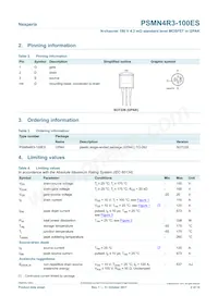 PSMN4R3-100ES Datasheet Page 2