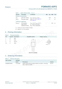 PSMN4R3-80PS Datasheet Page 2