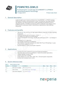 PSMN7R5-30MLDX Datasheet Cover