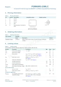 PSMN9R0-25MLC Datasheet Pagina 2