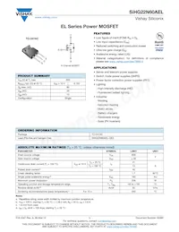 SIHG22N60AEL-GE3 데이터 시트 표지