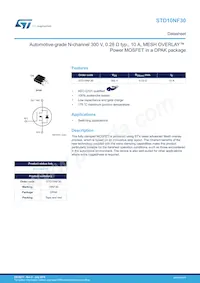 STD10NF30 Datasheet Cover