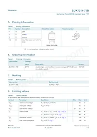 BUK7214-75B Datasheet Page 2