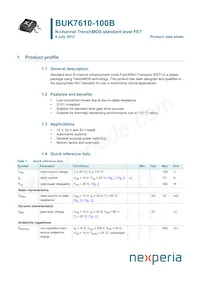 BUK7610-100B Datasheet Cover