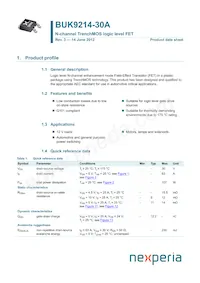 BUK9214-30A Datasheet Copertura