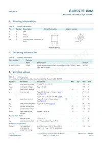 BUK9275-100A Datasheet Page 2