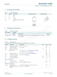 BUK9620-100B Datasheet Page 2