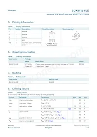 BUK9Y43-60E Datasheet Page 2