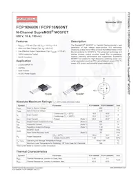 FCP16N60N-F102數據表 頁面 2