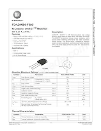FDA20N50-F109 Datasheet Cover