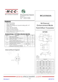 MCU05N60A-TP數據表 封面