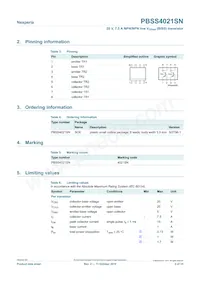 PBSS4021SN Datasheet Page 2