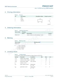 PBSS5140T/ZLR Datasheet Page 3
