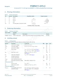 PSMN011-30YLC數據表 頁面 2