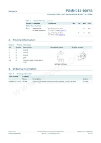PSMN012-100YS Datasheet Pagina 2