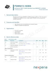 PSMN013-100BS Datasheet Cover