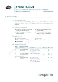 PSMN014-40YS Datenblatt Cover