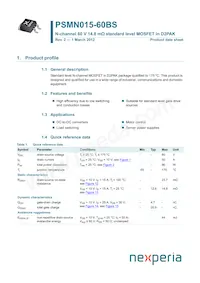 PSMN015-60BS Datasheet Copertura
