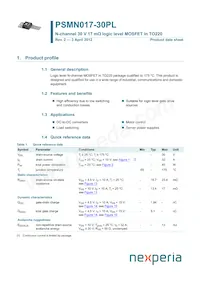 PSMN017-30PL Datasheet Cover
