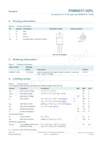 PSMN017-30PL Datasheet Pagina 2