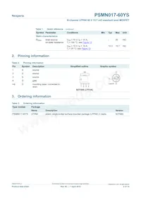 PSMN017-60YS Datasheet Pagina 2