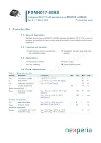 PSMN017-80BS Datasheet Copertura