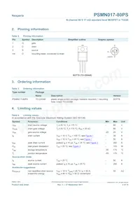 PSMN017-80PS數據表 頁面 2
