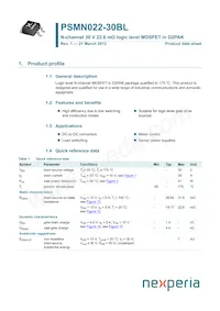 PSMN022-30BL Datasheet Copertura