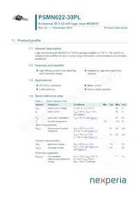 PSMN022-30PL Datasheet Copertura