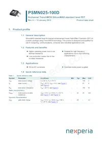 PSMN025-100D Datasheet Cover