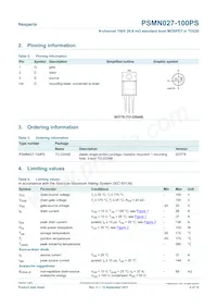 PSMN027-100PS Datasheet Page 2