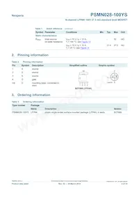 PSMN028-100YS Datasheet Pagina 2