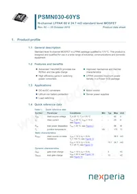 PSMN030-60YS Datasheet Cover