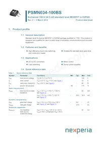PSMN034-100BS Datasheet Cover
