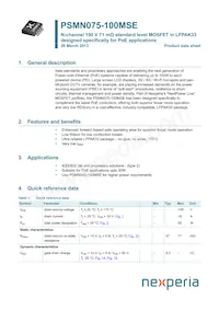 PSMN075-100MSEX Datasheet Copertura
