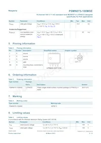 PSMN075-100MSEX Datasheet Page 2