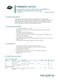 PSMN0R7-25YLDX Datenblatt Cover